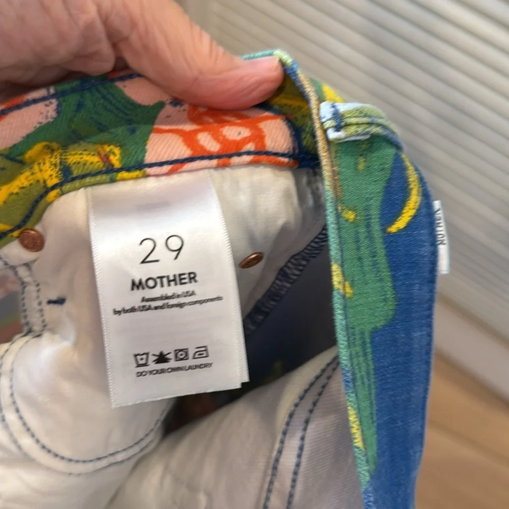 MOTHER Blue Floral Ankle Jeans - Picture 7 of 10